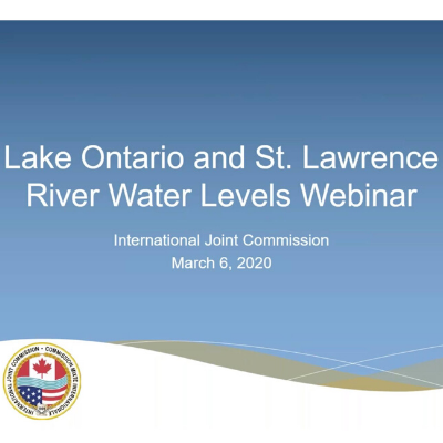 IJC Water Levels Webinar from March 6, 2020