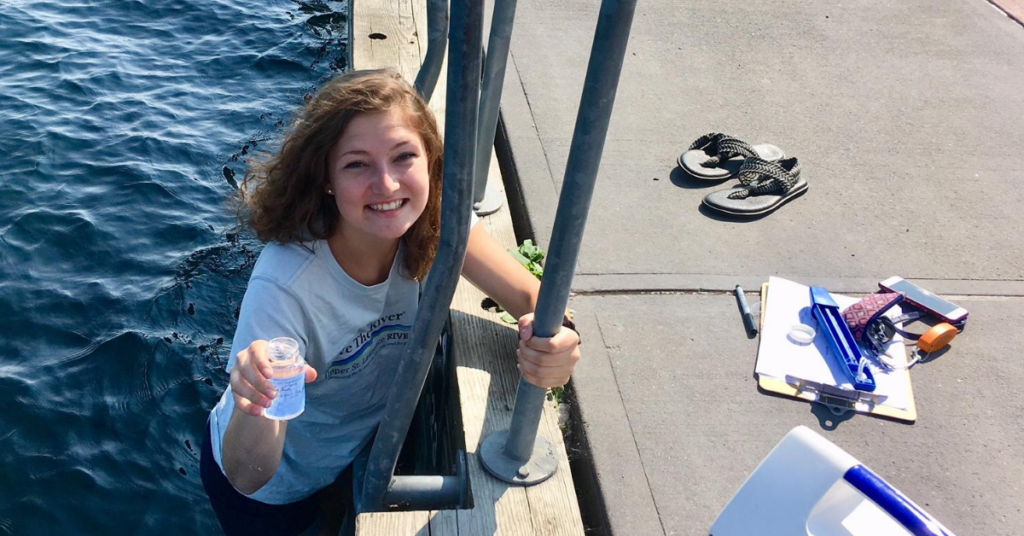 Volunteers collect samples for nine weeks in July and August to provide a snapshot of swimming water quality.